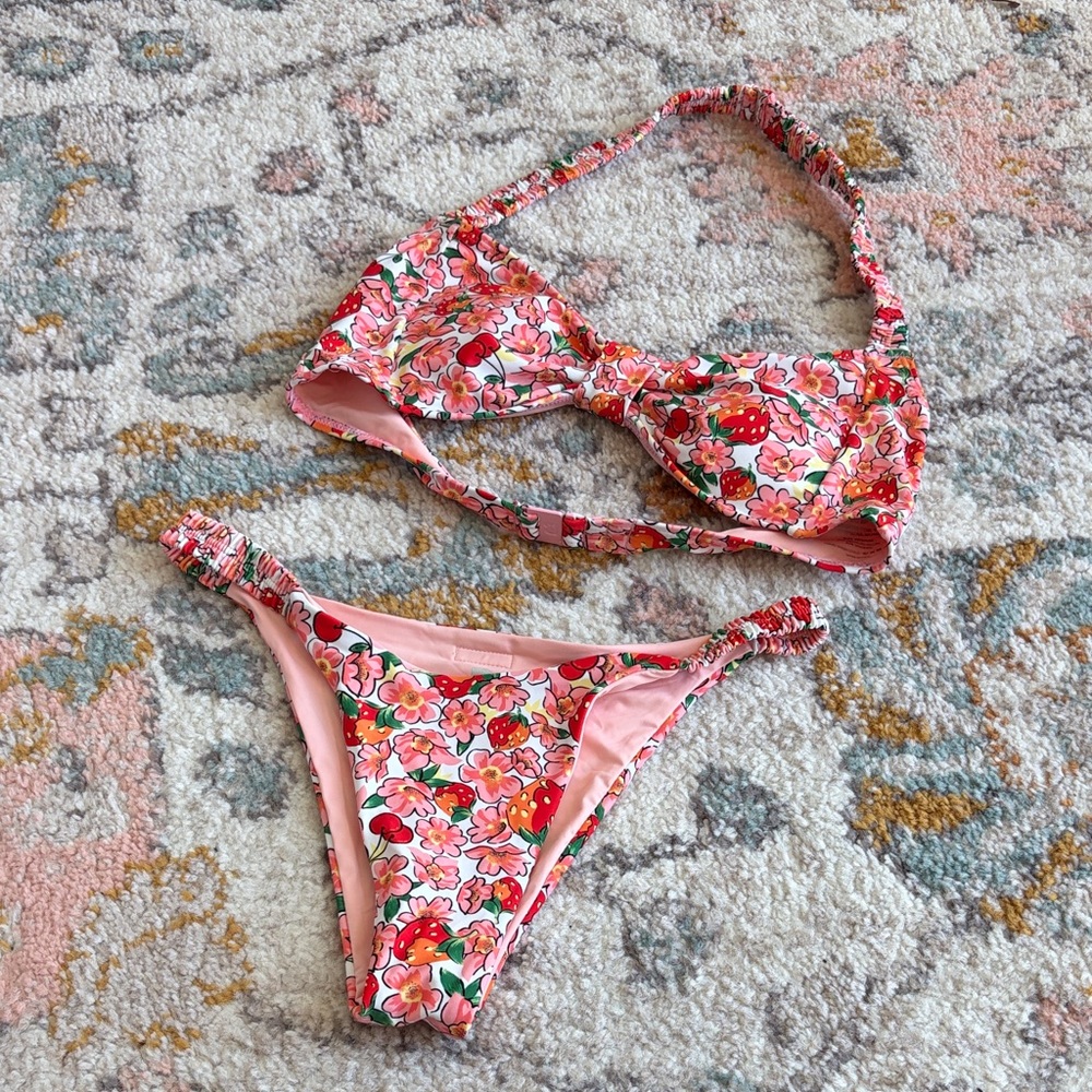 Blackbough “Berry Cherry” Floral Bikini Set
